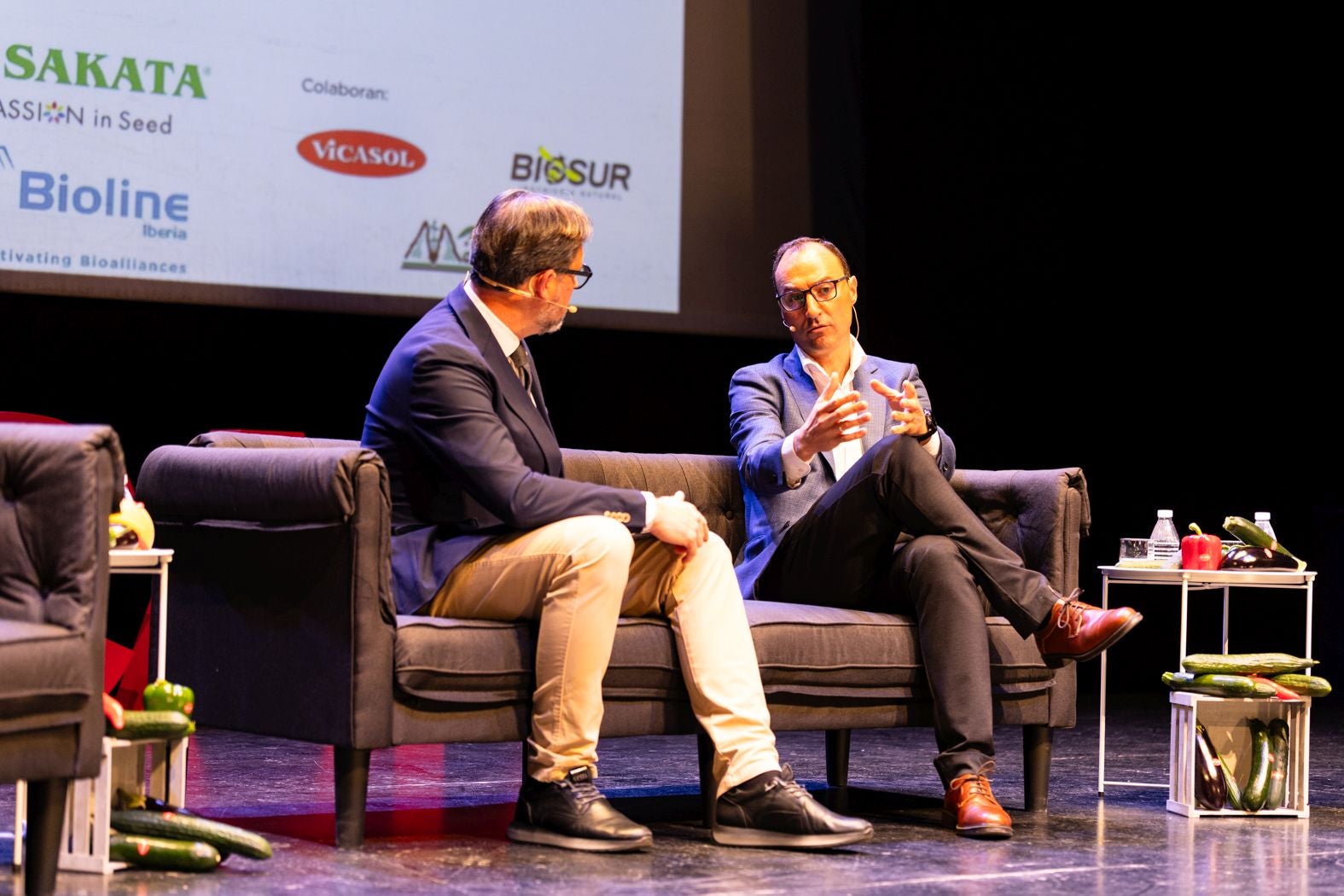 El periodista David Baños entrevista a Ramón Gil, director de la finca 'Las Palmerillas'.