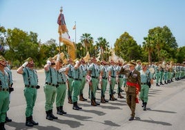 Acto institucional por el centenario de la VII Bandera 'Valenzuela' en la base de Viator.