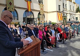 Manuel Fernández interviene en el acto conmemorativo del 181º aniversario de la fundación de la Guardia Civil.