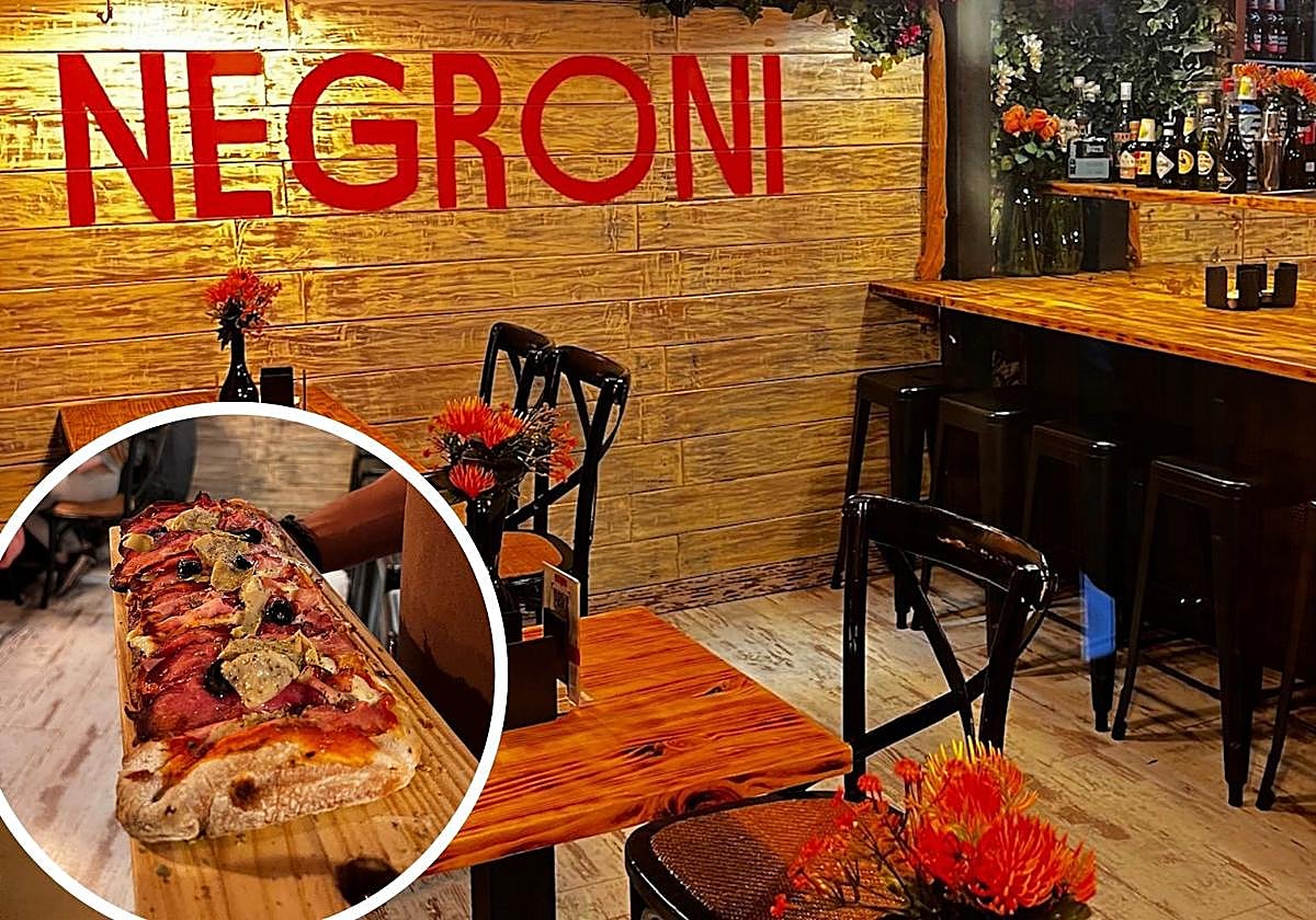 La pizza en pala es la estrella en Negroni.