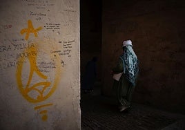 Pintada en el Arco de las Pesas.