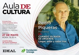 Pedro Piqueras presenta su nuevo libro en el Aula de Cultura de IDEAL en Granada