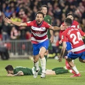 Germán, de rojiblanco, celebra su gol al Athletic en la Copa del Rey de 2020.