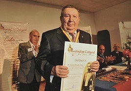 Joaquín Delgado en 2013, en el homenaje a su persona en Órgiva realizado por la Asociación Cultural José García Moreno