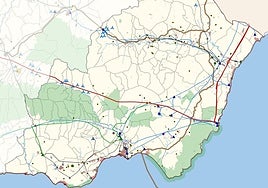 Mapa de infraestructuras energéticas de la provincia de Almería.