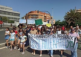Momento de la manifestación celebrada ayer en Benahadux. Ideal