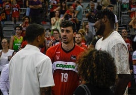 Pere Tomàs, capitán del Covirán, subió con el equipo a la ACB y aquí se le junto a Cristiano Felicio.