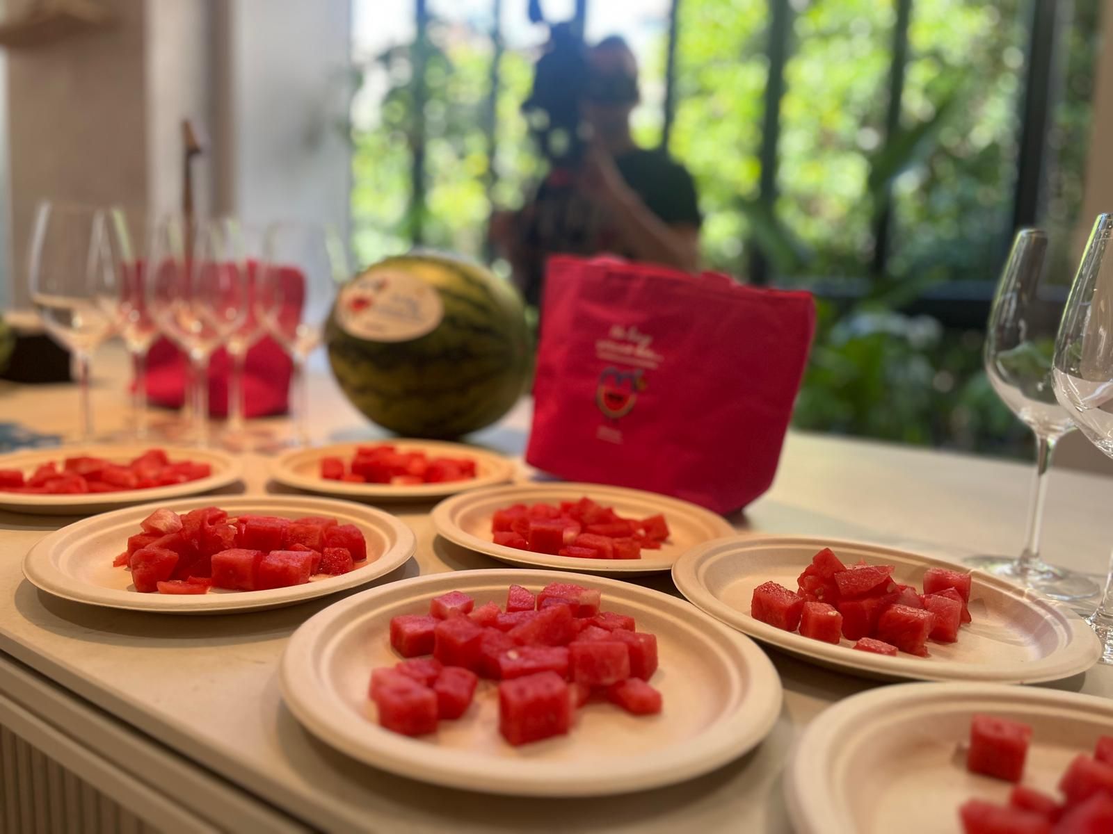 Sandia dispuesta para ser consumida.