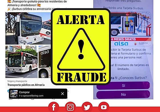 Imagen compartida por Surbus para alertar del fraude.
