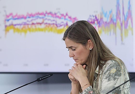 La ministra Sara Aagesen en comparecencia tras la reunión del Consejo de Ministros, en Moncloa.