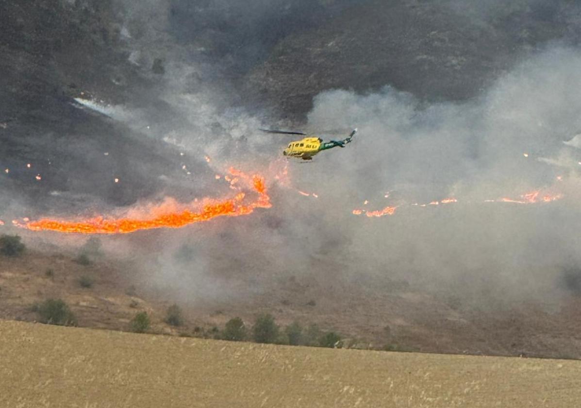 Vista aérea del incendio.