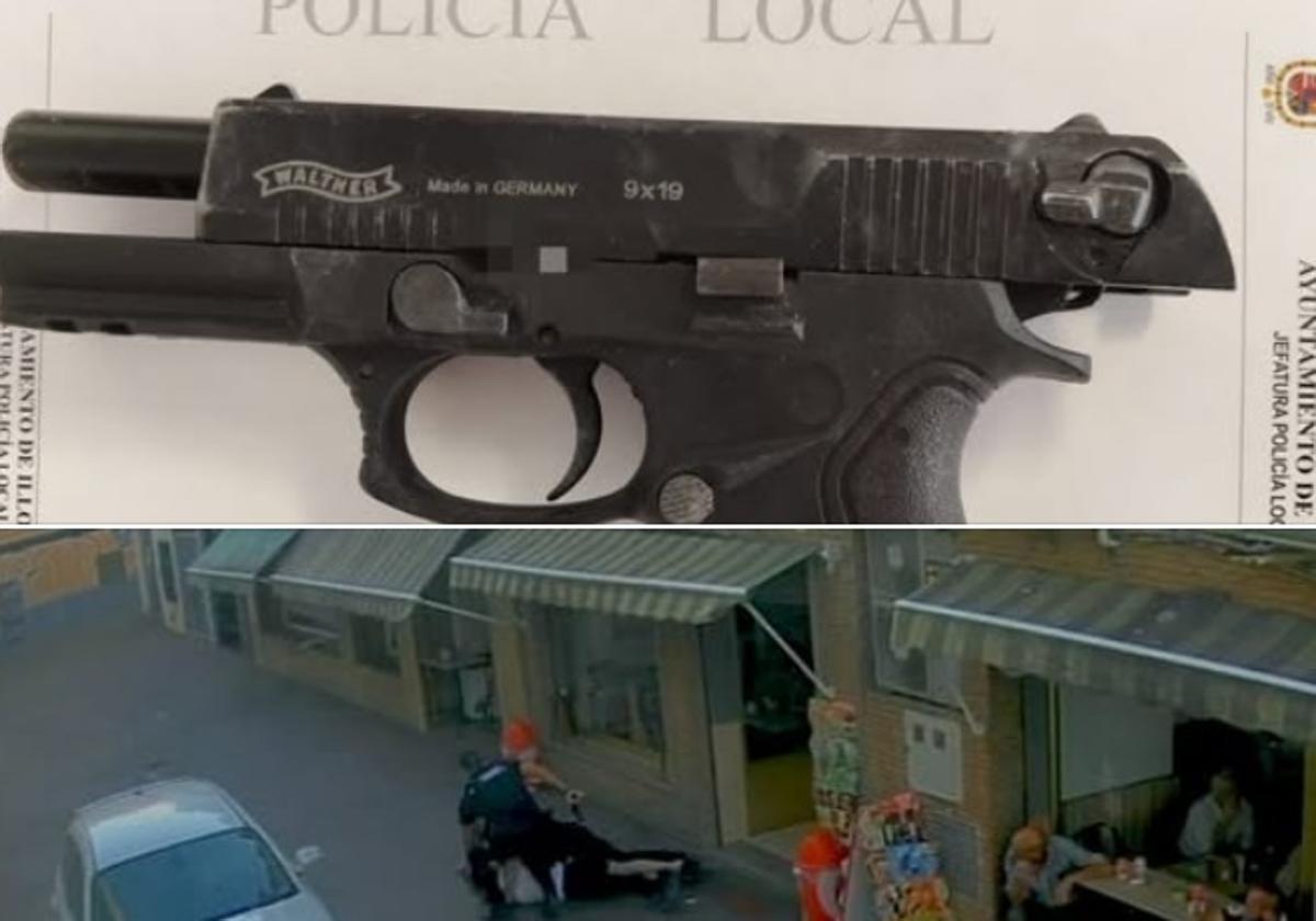 Espectacular detención de un hombre con una pistola bajo la camiseta en la terraza de una cafetería en Íllora