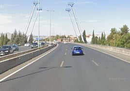 Lugar del accidente en la Circunvalación de Granada.