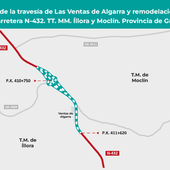 Fin a la peligrosa intersección en 'T' entre la N-432 y la GR-3409: llega el enlace a dos pesas