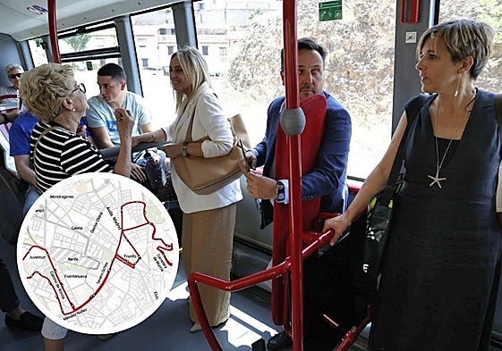 Carazo viaja en uno de los buses de la línea 7.