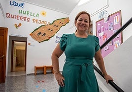 Brenda Rangel, ayer en el Colegio Cristo Rey.