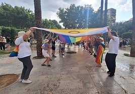 Momento de la marcha del Orgullo, el pasado fin de semana, en Jaén.