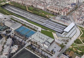 Vista general de la estación en la propuesta del Ministerio de Transportes.