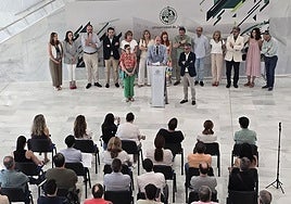 Rueda de prensa del rector, este martes.