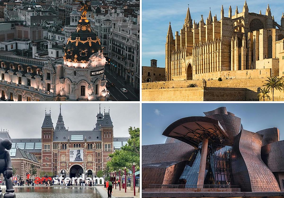 Algunos de los destinos con vuelo directo desde Granada.