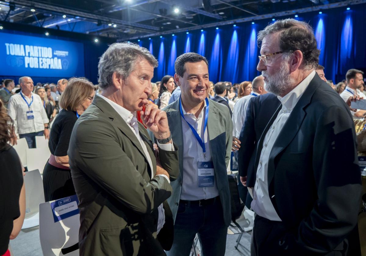 Feijóo, Moreno y Rajoy, en el XXI Congreso nacional del PP.