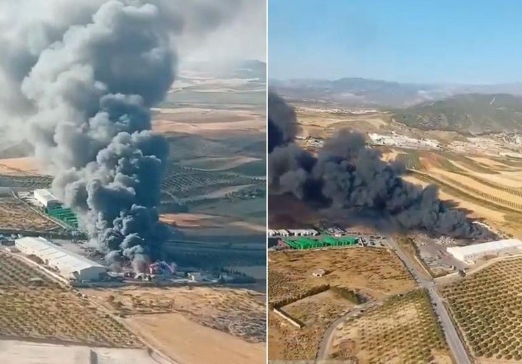 La impresionante imagen aérea del incendio en Padul