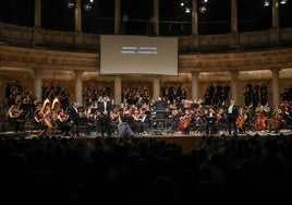 Un momento de la interpretación de 'Pagliacci', anoche, en el Palacio de Carlos V.