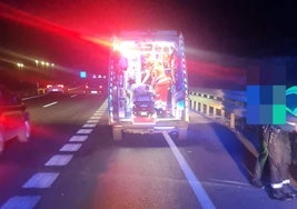 Atienden a un motorista herido en la A-316 en Torredelcampo