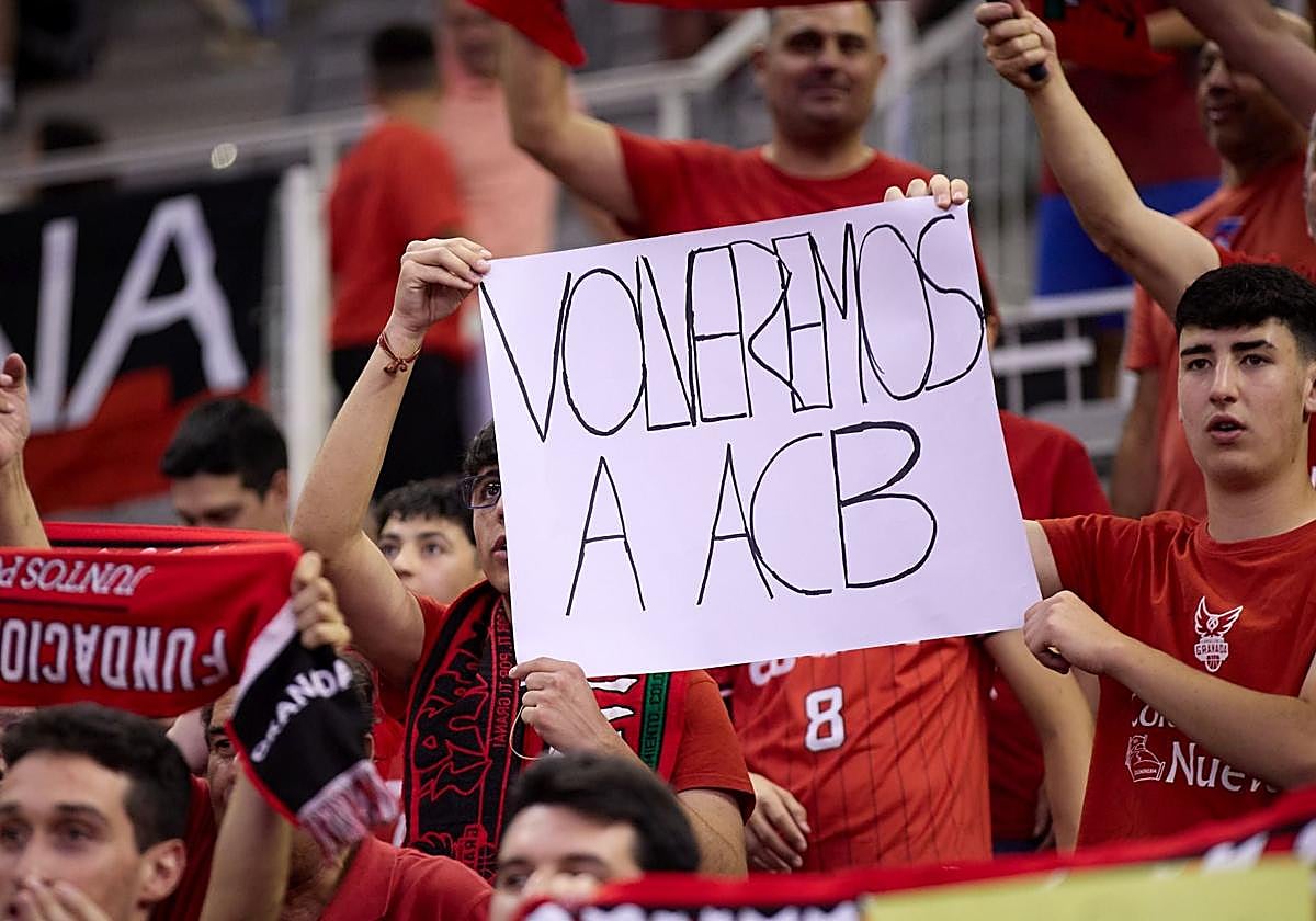 Mensaje en el último partido del Covirán en la Liga Endesa frente al Morabanc Andorra.