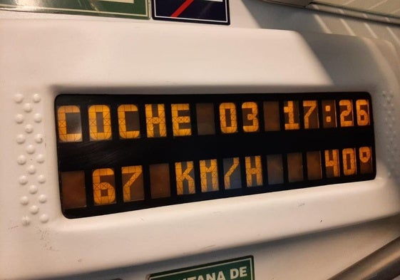 Temperatura en unos de los trenes afectados.