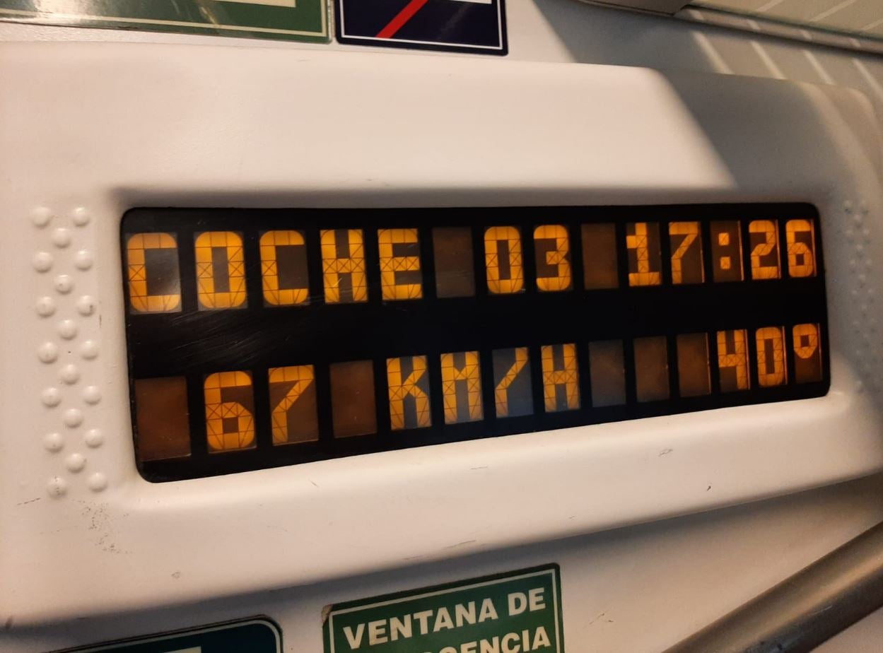 Temperatura en unos de los trenes afectados.