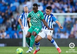 Appiah durante el partido contra la Real Sociedad B