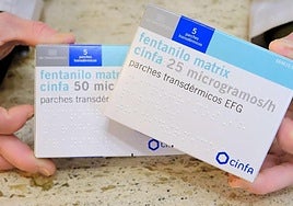 Imagen de archivo de envases de fentanilo, que solo se distribuye con receta médica.