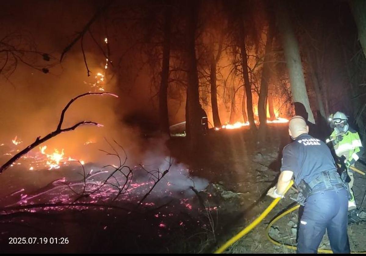 Lucha contra el incendio de Íllora.