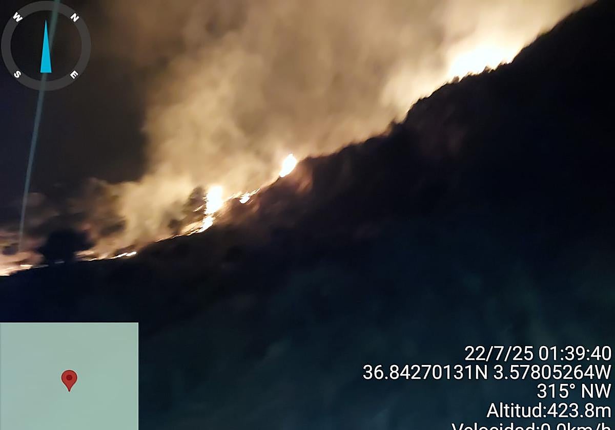 Incendio en Los Guájares.
