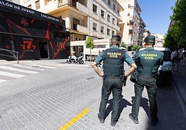 Guardia Civil en el lugar donde se produjo la reyerta.
