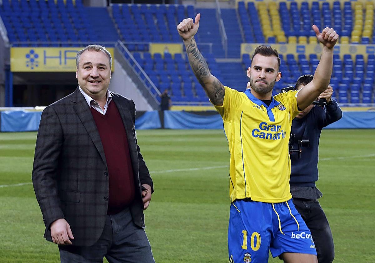 Jesé Rodríguez, en una presentación anterior con Las Palmas.