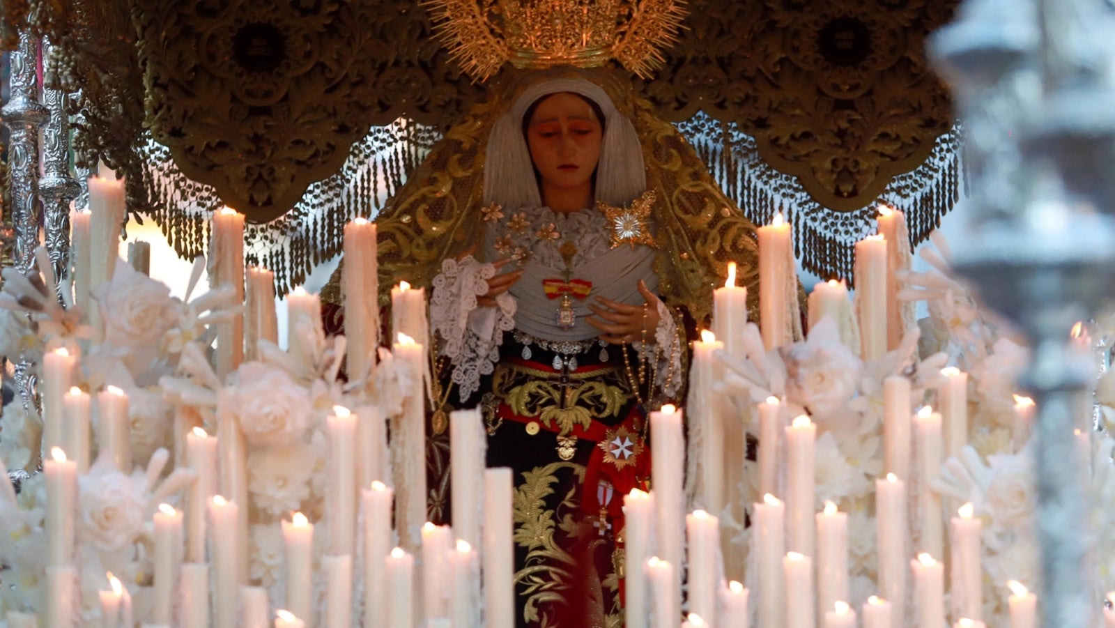 La Virgen de la Misericordia en su paso de palio este Viernes Santo