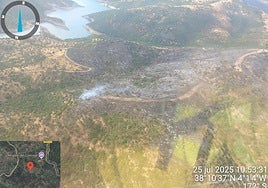 Vista aérea del incendio.