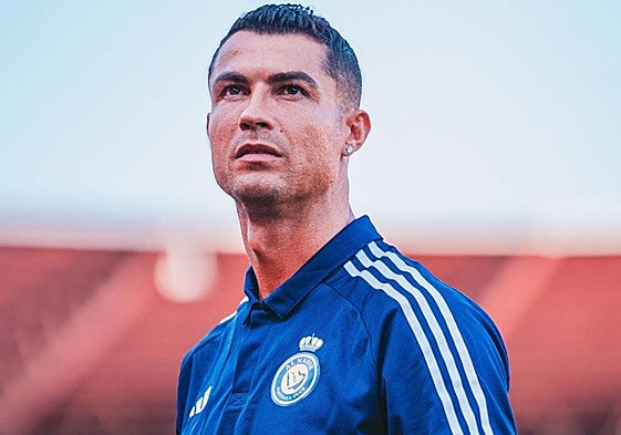 Cristiano Ronaldo en el UD Almería Stadium en agosto del 2024