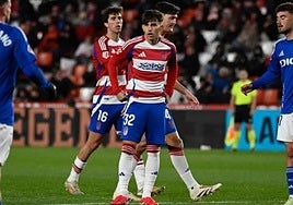 Juanma, durante uno de sus partidos con el primer equipo la temporada pasada.