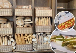 El mostrador y las tostadas de la Panadería-cafetería Sierra.