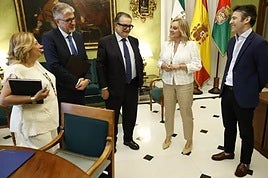 La alcaldesa de Granada, Marifrán Carazo, tras firmar el crédito extraordinario con Caja Rural.