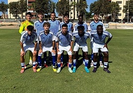 Alineación titular del Recreativo en Almería.