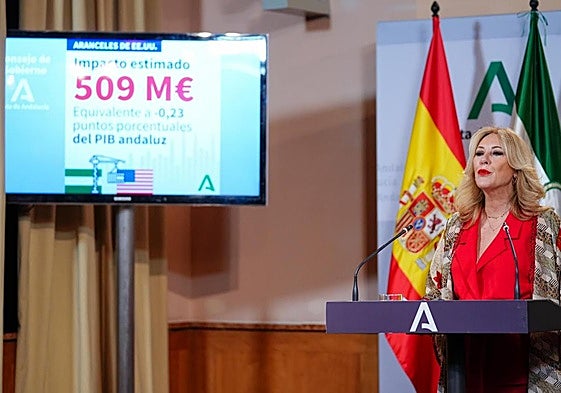 Carolina España, este lunes tras el último Consejo de Gobierno del curso político.