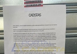 La carta amenazante recibida por la peña 'Los ostiones' en Úbeda.