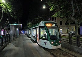 El tranvía, en pruebas, el pasado mes de mayo.