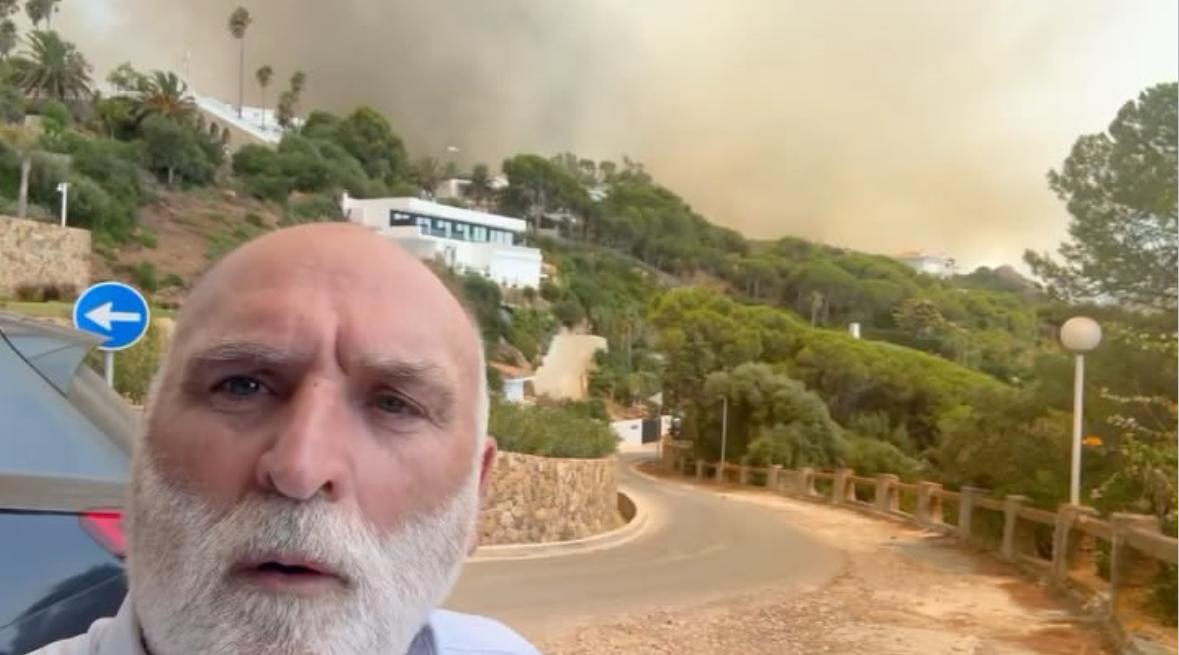 José Andrés a través de sus redes sociales sobre el incendio en Tarifa