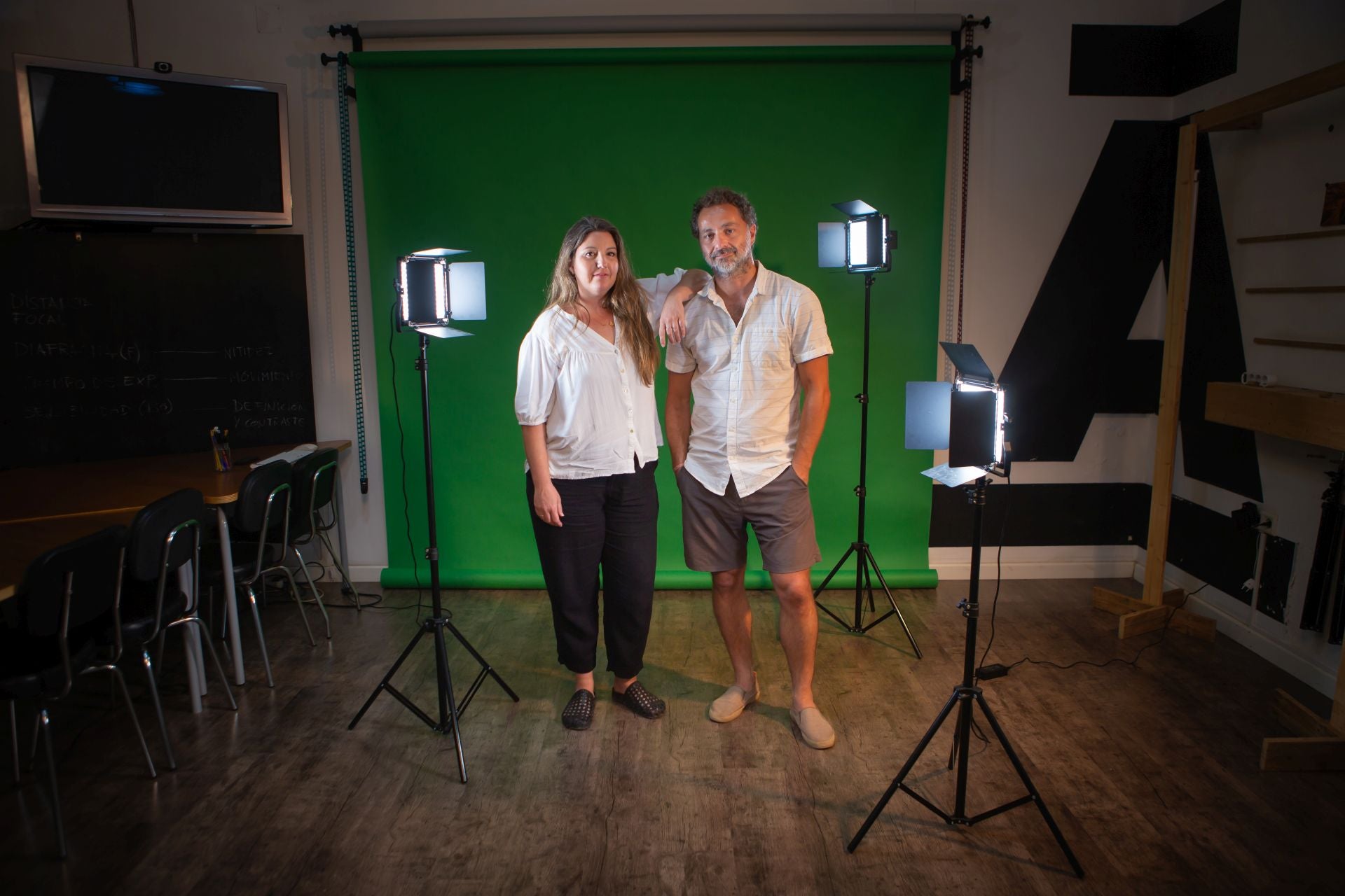 María Martín y Cecilio Puertas en La Ampliadora, donde ha germinado nuevamente el festival Patata.