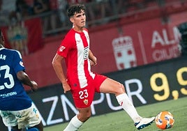 Selvi durante un partido con el Almería